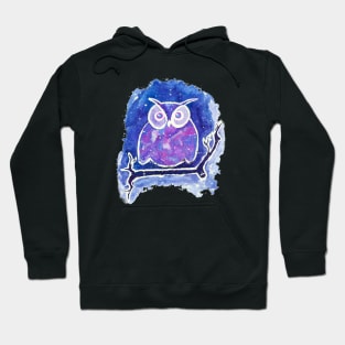 Watercolor Galaxy Owl Hoodie